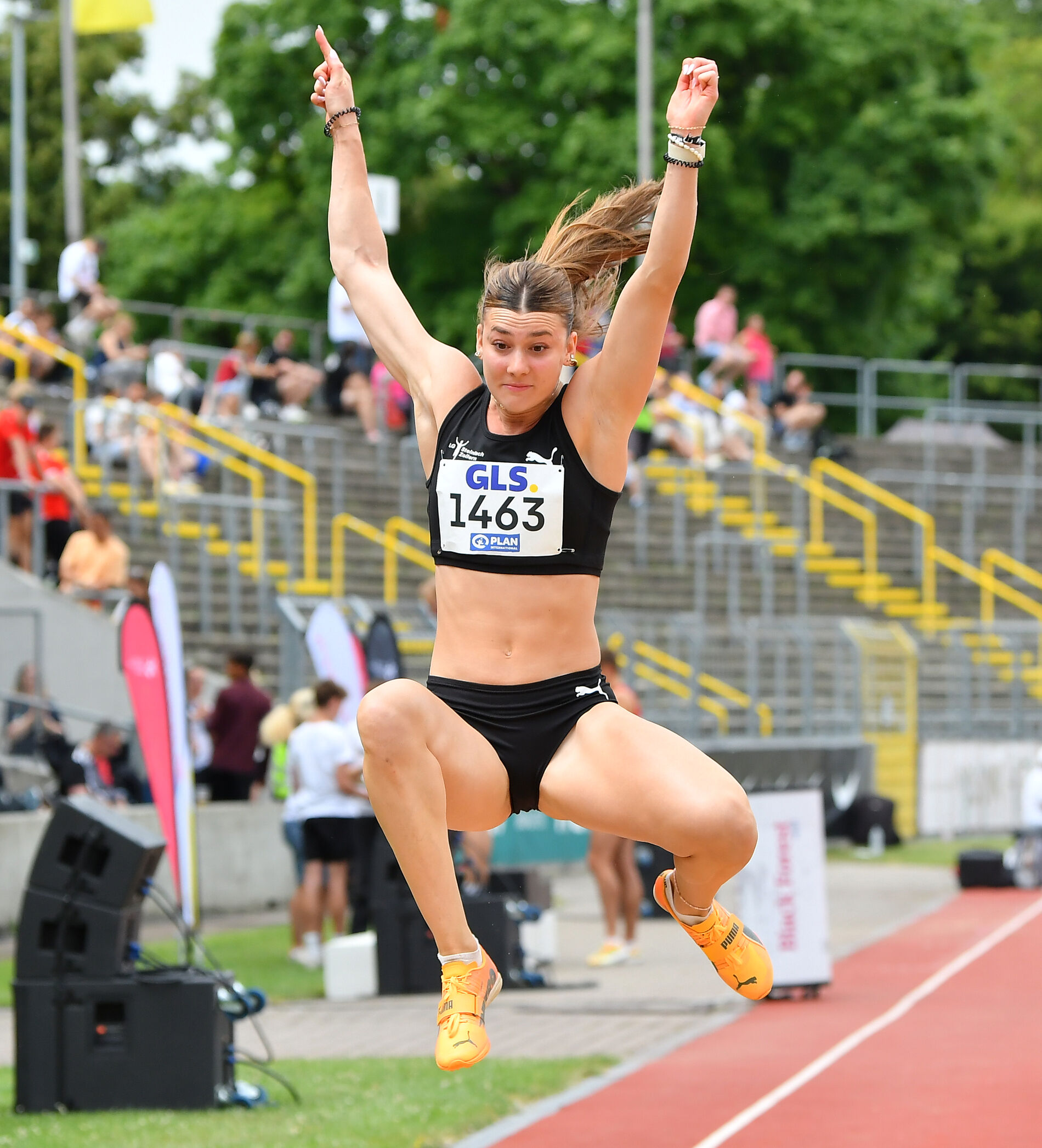 Siebenkämpferin Sandrina Sprengel ging im Weitsprung an den Start, um eventuell in dieser Spezialdisziplin noch auf den EM-Zug aufzuspringen. (Foto: Iris Hensel)