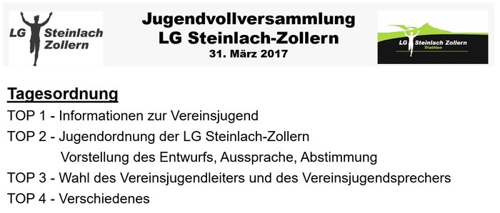 Jugendvollversammlung Tagesordnung 700Bild