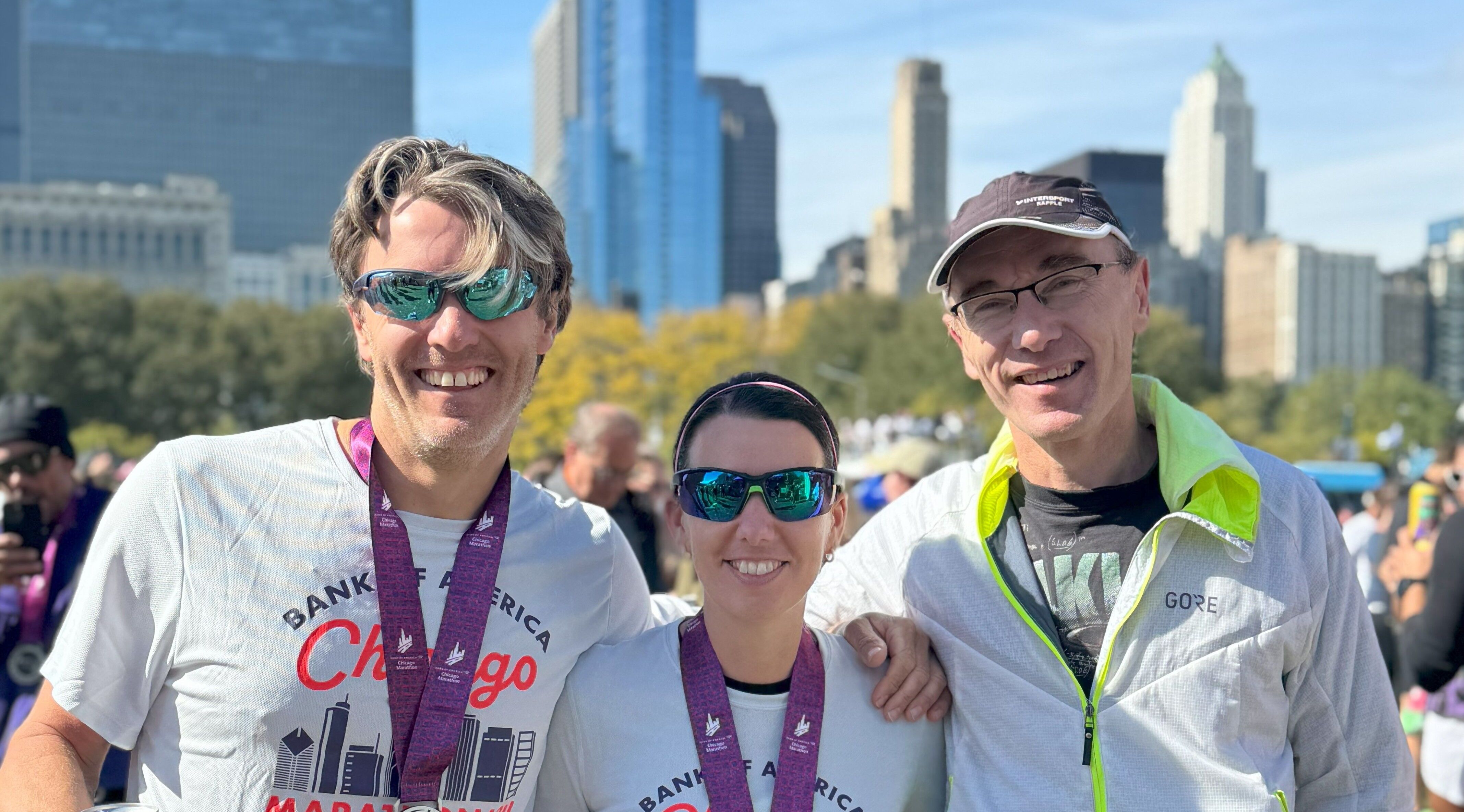 Christian und Friederike Munzinger sowie Werner Bayer waren bei „Weltrekord-Marathon“ in Chicago mit am Start.